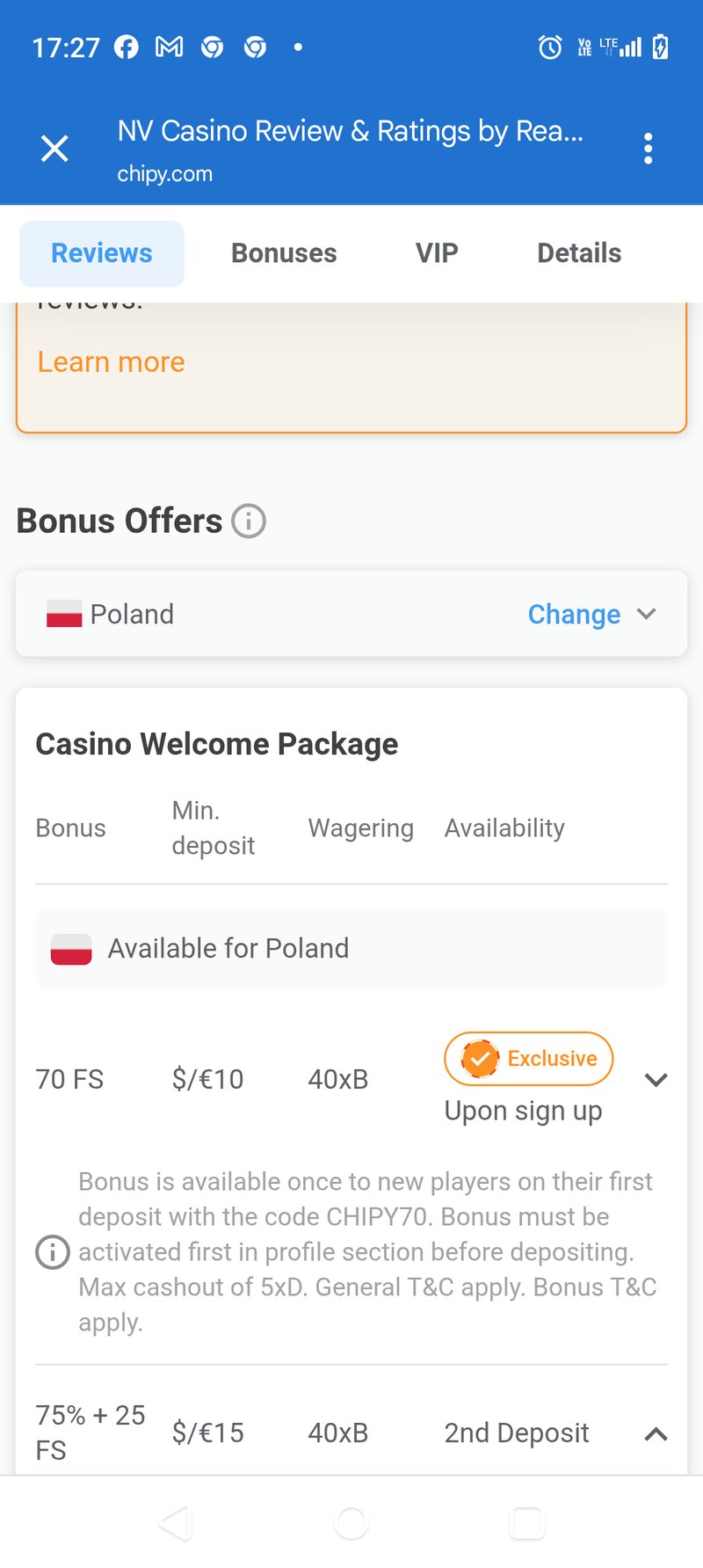 Learn about nv casino bonus